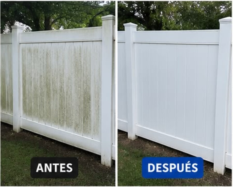 Cerca blanca otra vez blanca — Joel Pressure Washing