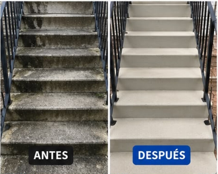 Escalones limpios y seguros — Joel Pressure Washing